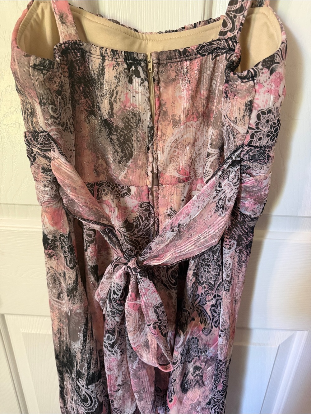 Dress Barn Pink and Black Floral-Patterned Midi Dress - Picture 4 of 6
